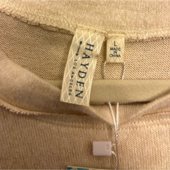 HAYDEN LOS ANGELES crew neck KNIT LONG SLEEVE LIGHT SWEATER L soft - Picture 5 of 6